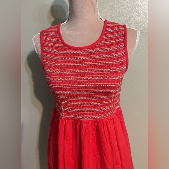 Dra Los Angeles Anthropologie Pink Gauze 100% Cotton Lined Mini Dress SP NWT - Picture 4 of 13